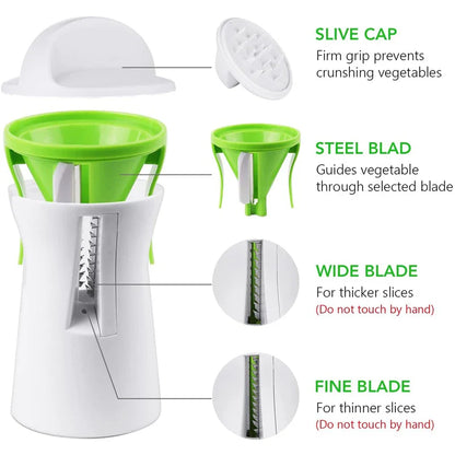 Heavy Duty Vegetable Spiralizer Slicer Portable Blades Spiral Slicer Cutter Zucchini Pasta Noodle Peeler Spaghetti Spiral Slicer