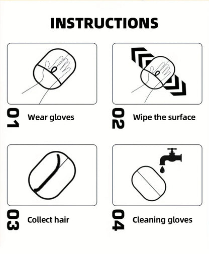 2-Piece Pet Hair Removal Gloves – Double-Sided Cat Brushes, Anti-Shedding Grooming Gloves, Hair Control Care Tools
