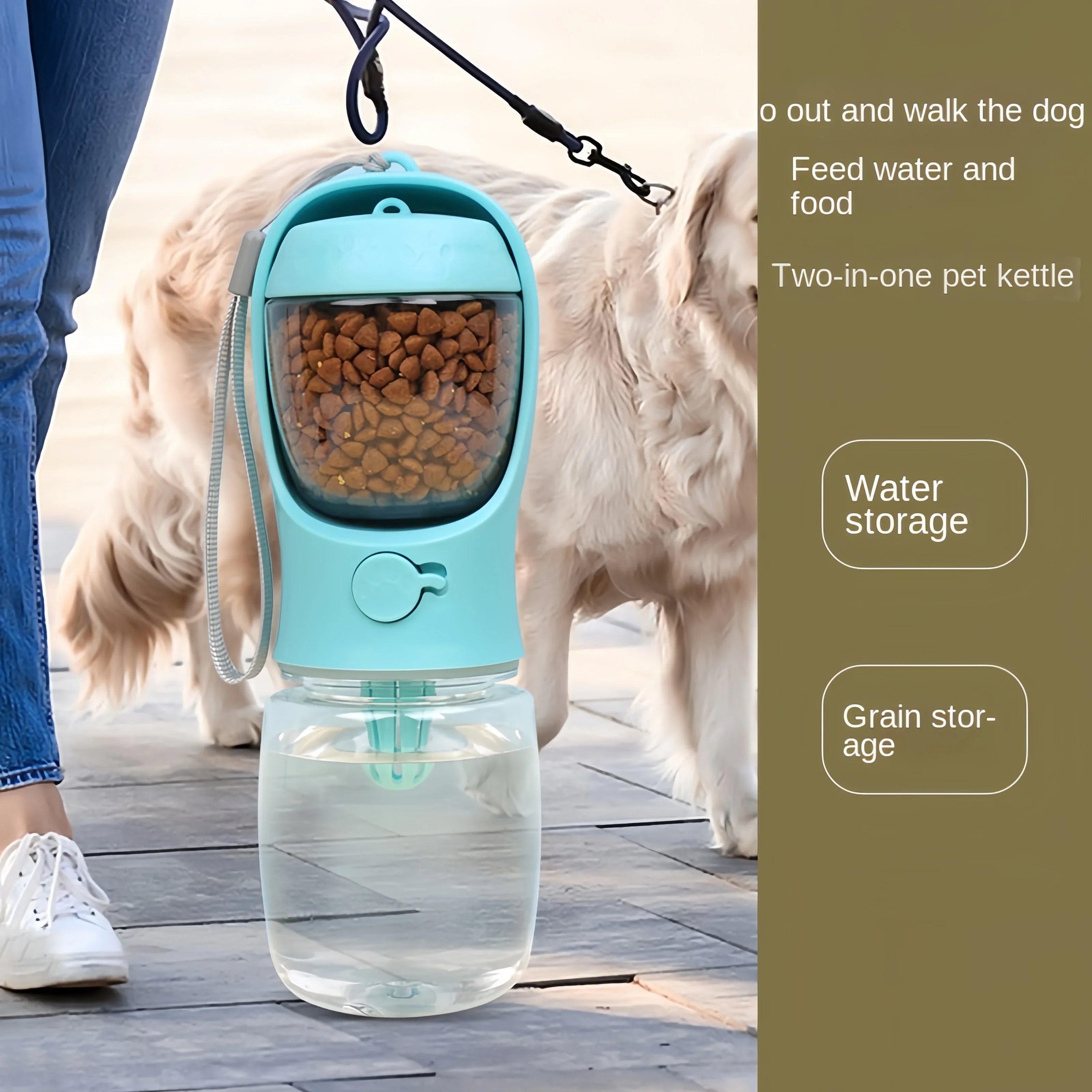 2 in 1 : Dog And Cat Portable Water & Food Bottle 2026
